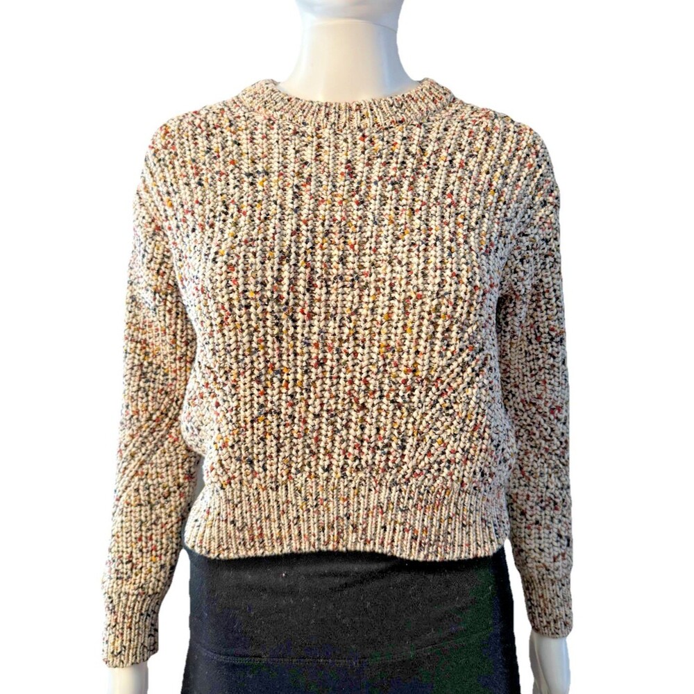 Veronica Beard Sweater Cotton Multi Flecks Ryce Crewneck Luxury Statement SZ XS
